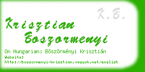 krisztian boszormenyi business card