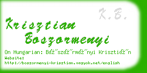 krisztian boszormenyi business card